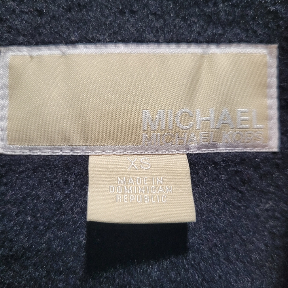 Like New Michael Kors Wool Coat. Zip-Front Closure. Two Pockets. Midnight. XS. - Picture 15 of 16